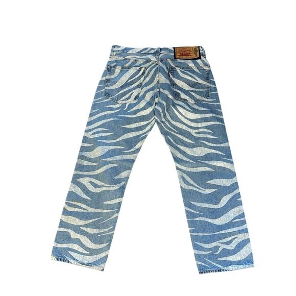 Levi's x Clot Tiger Print Denim Jean's (RARE) Limited Edition Mens Size 32 NWT - Picture 1 of 7